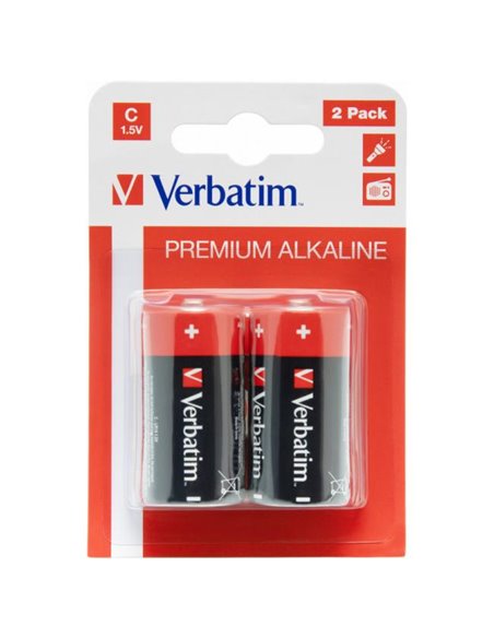Verbatim Alcaline Battery  C, 2pcs, Blister pack