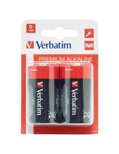 Verbatim Alcaline Battery  D, 2pcs, Blister pack