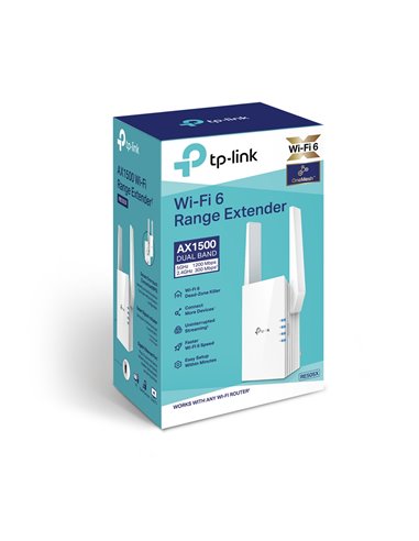 Range Extender TP-LINK RE505X / AC1500 Dual Band / Wi-Fi6 / 1 Gigabit Lan Port / 2 external antennas