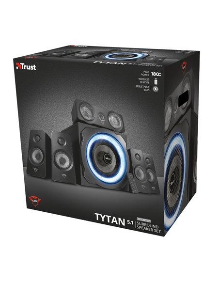 Игровые Колонки 5.1 Trust GXT 658 Tytan, Black / 180W / 3,5 AUX