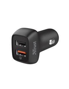 USB Car Charger - Trust Qmax 30W Ultra-Fast Dual USB Car Charger with QC3.0, Fast-charge with up to 12W power or ultra-fast c...