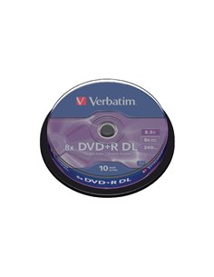 Verbatim DataLifePlus DVD+R AZO DOUBLE LAYER 8.5GB 8X MATT SILVER SURFACE - Spindle 10pcs.