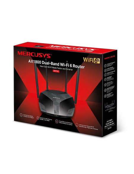 Wireless Router MERCUSYS MR70X  / AC1800 Dual Band / Wi-Fi6 / Gigabit / 1WAN+2LAN / 4 external antennas