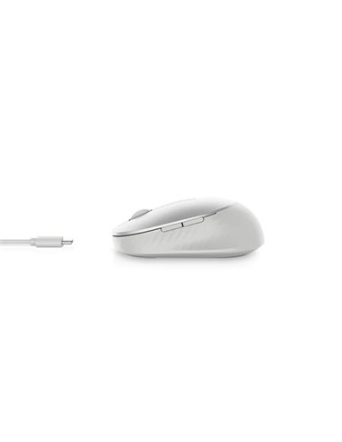 Dell Premier Rechargeable Wireless Mouse MS7421W -  Platinum silver, Wireless 2.4 GHz, Bluetooth 5.0, 1600 dpi, Programmable ...