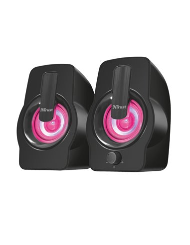 Колонки 2.0 Trust Gemi RGB Black / 12W / 3,5 AUX / USB power