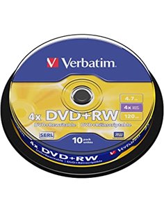 Verbatim DataLifePlus DVD+RW SERL4.7GB 4X MATT SILVER SURFAC - Spindle 10pcs.