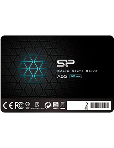 2.5” SSD 2.0TB  Silicon Power  Ace A55, SATAIII, SeqReads: 500 MB/s, SeqWrites: 450 MB/s, MTBF 1.5mln, SLC Cache technology, ...