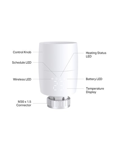 Умный термостатический радиаторный клапан TP-LINK Kasa KE100, White