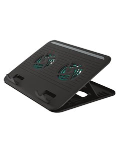 Trust  Cyclone, Notebook Cooling Pad up to 16”, 2 silent cooling fans, 8 step height-adjustable, Black