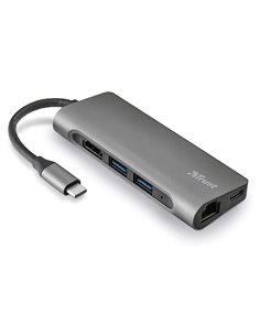 Многопортовый Адаптер Trust Dalyx/ USB-C/ 1xUSB-C/ 2xUSB-A/ HDMI/ RJ45/ SD/ microSD 2
