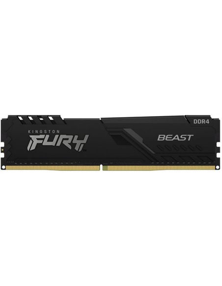 16GB DDR4-3200  Kingston FURY® Beast DDR4, PC25600, CL16, 1.35V, Auto-overclocking, Asymmetric BLACK low-profile heat spreade...