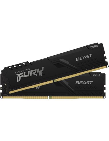 16GB (Kit of 2*8GB) DDR4-3600  Kingston FURY® Beast DDR4, PC28800, CL17, 1.35V, Auto-overclocking, Asymmetric BLACK low-profi...