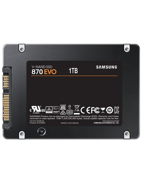 2.5” SSD 1.0TB  Samsung SSD 870 EVO, SATAIII, Sequential Reads: 560 MB/s, Sequential Writes: 530 MB/s, Max Random 4k: Read: 9...