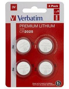 Verbatim Lithium Battery CR2025 3V 4pcs, Blister pack