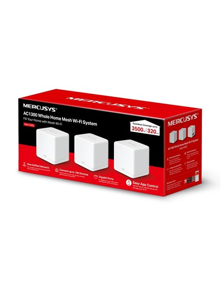 Mesh Wi-Fi System MERCUSYS Halo H30G (3-pack)  / AC1300 Dual Band / 2 x Gigabit LAN Port