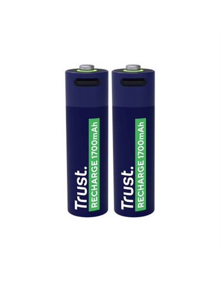 Trust Аккумуляторная батарея USB-C AA/ 1700 mAh/  up to 800 charge cycles/  2 Pack