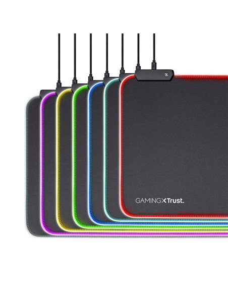 Trust Gaming GXT 764 GLIDE-FLEX XXL Mouse Pad, RGB, Supported sensor type: laser, optical, XXL size: 930x300x3mm, Anti-slip b...