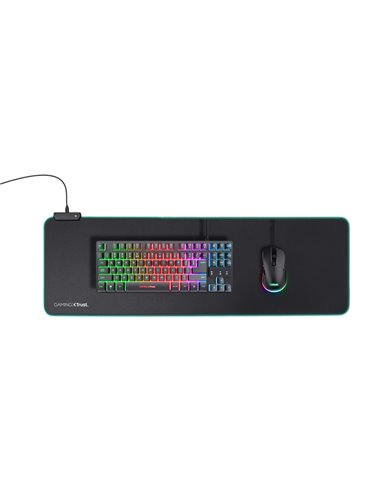Trust Gaming GXT 764 GLIDE-FLEX XXL Mouse Pad, RGB, Supported sensor type: laser, optical, XXL size: 930x300x3mm, Anti-slip b...