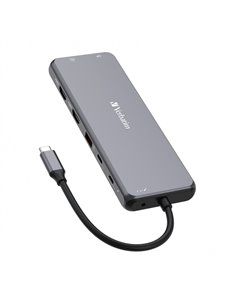 Многопортовый Адаптер Verbatim CMH-13/ USB-С/ 3xUSB-A 3.2/ 1xUSB-A 3.2(Gen2)/ 2xUSB-A/ 2xUSB-C/ 2xHDMI/ 1xDP/ RJ45 2