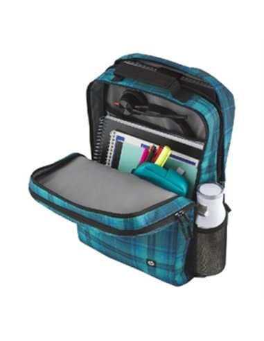 16.1” NB Backpack - HP Campus XL Tartan Plaid Backpack - Extra-Padded Floating Laptop Pocket, a Double-Coil, Lockable Zipper,...