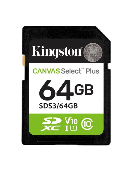 Карта памяти SD  64GB Kingston Canvas Select Plus, 150MB/s