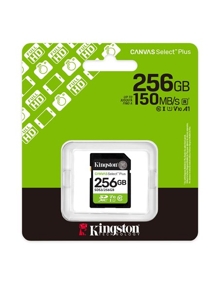 Карта памяти SD 256GB Kingston Canvas Select Plus, 150MB/s