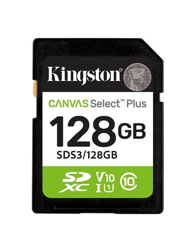 Карта памяти SD  128GB Kingston Canvas Select Plus, 150MB/s