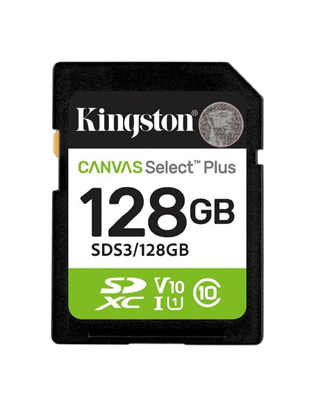 Карта памяти SD  128GB Kingston Canvas Select Plus, 150MB/s