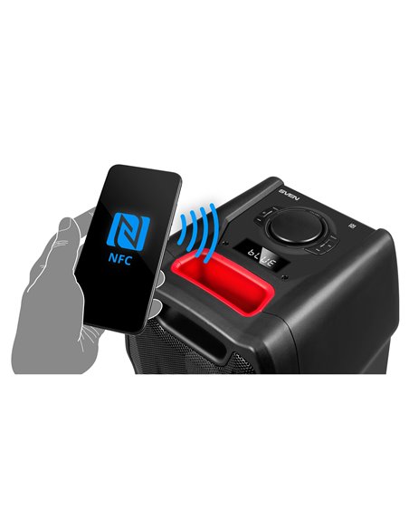 Boxa portabila SVEN PS-730 Black / 100W / Bluetooth / NFC / FM tuner / USB / microSD