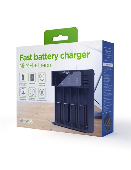 Incarcator rapid de baterii Ni-MH + Li-ion EnerGenie BC-USB-02