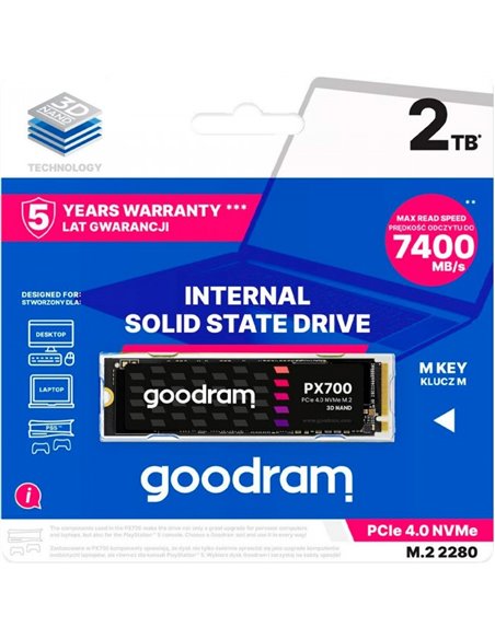 M.2 NVMe SSD GOODRAM PX700 / 2.0TB / 3D NAND TLC