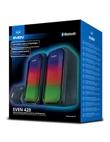 Колонки SVEN 420 / 10W/ Bluetooth/ USB power/ Black