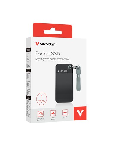 M.2 Внешний SSD Verbatim Pocket / 1TB / USB 3.2 Gen 2 / Black/Grey