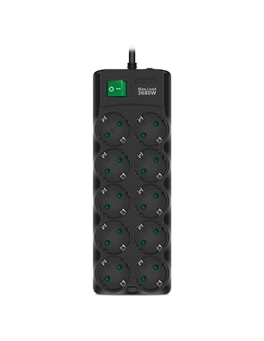 Фильтр сетевой SVEN SF-10E-16/ 10 Sockets/ 3680W/ 1.8m/ Black