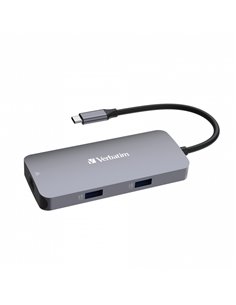 Adaptor Multiport Verbatim CMH-05/ USB-C/ 2xUSB-A 3.0/ 1xUSB-C (PD 100w)/ HDMI/ RJ45 2