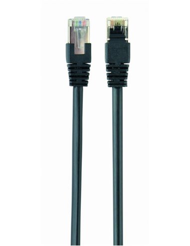 Patch Cord FTP Cat.5e 1m - black, PP22-1M/BK, Gembird, molded strain relief 50u" plugs
