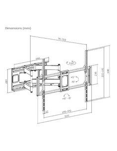 Suport pentru televizor de perete 60-120”, Gembird ”WM-120ST-01” 2