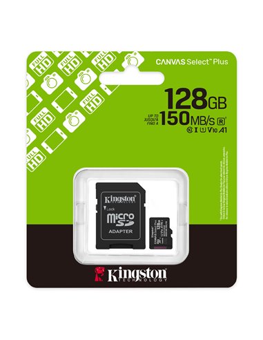 Card de memorie microSD  128GB Kingston Canvas Select Plus, 150MB/s + SD adapter