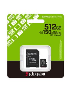Card de memorie microSD  512GB Kingston Canvas Select Plus, 150MB/s + SD adapter