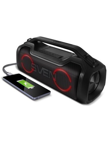 Boxa portabila SVEN PS-390 Black / 50W / Bluetooth / FM tuner / USB / microSD / TWS