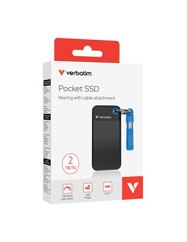 M.2 SSD Extern Verbatim Pocket / 2TB / USB 3.2 Gen 2 / Black/Blue