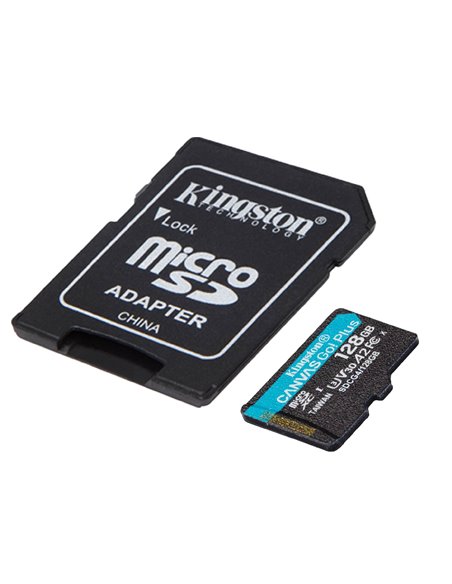 Card de memorie microSD 128GB Kingston Canvas Go Plus Gen 4, A2, up to 200MB/s, + SD adapter
