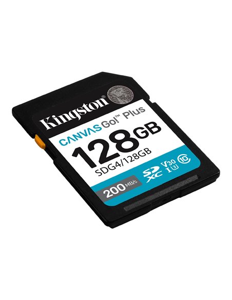 Карта памяти SD 128GB Kingston Canvas Go! Plus G4, 200/160MB/s