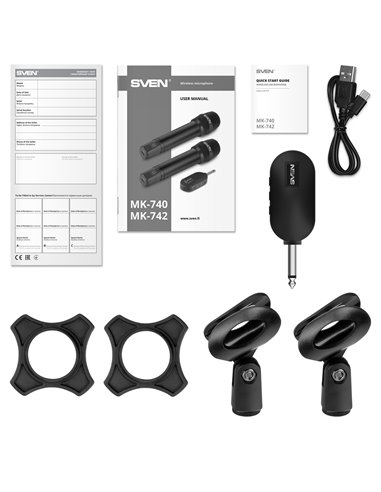 Комплект из двух беспроводных микрофонов SVEN MK-742 / Wireless / Black