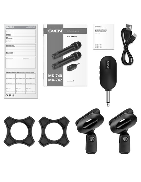 Set de doua microfoane wireless SVEN MK-742 / Wireless / Black