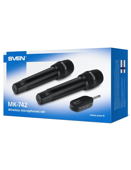 Комплект из двух беспроводных микрофонов SVEN MK-742 / Wireless / Black