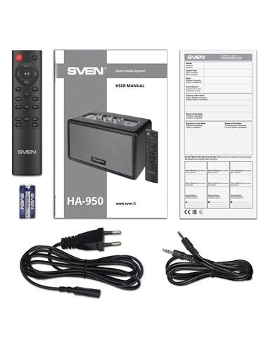 Sistem audio pentru casa SVEN HA-950 Black / 60W / Bluetooth / USB / microSD