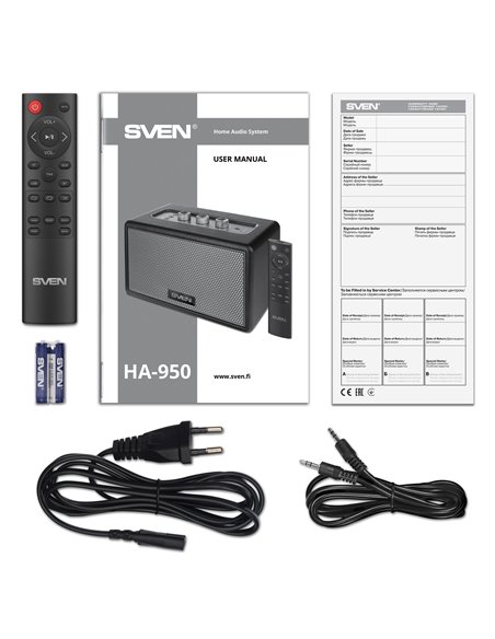 Sistem audio pentru casa SVEN HA-950 Black / 60W / Bluetooth / USB / microSD