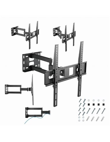 Suport TV de perete (cu miscare completa) 32”-55” Gembird ”WM-55ST-03”, Black