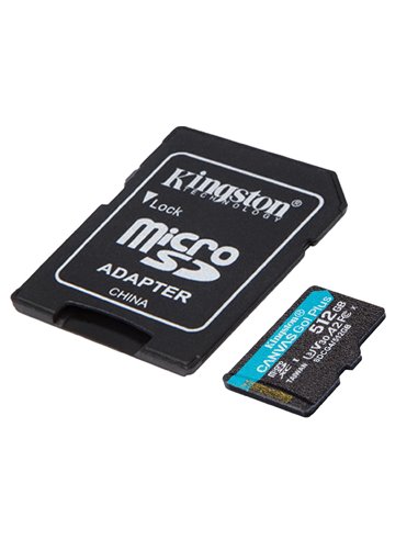 Карта памяти microSD 512GB Kingston Canvas Go Plus Gen 4, A2, up to 200MB/s, + SD adapter